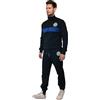 Inter F.C, Tuta Casa Uomo Ragazzo in Felpa Garzata, Felpa + Pantalone, Felpa con Zip, Taglia M, Nero Azzurro, Prodotto Ufficiale