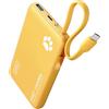 INIU Power Bank, Sottile 20W 10000mAh PowerBank con Cavo Integrato, Ricarica Rapida PD3.0 QC4.0 USB C Input & Output Caricatore Portatile per per iPhone 16 15 14 Pro Max Plus Samsung Huawei, Giallo