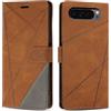 SONWO Cover per Google Pixel 9 PRO/Google Pixel 9, Flip Custodia in PU Pelle, Cover a Libro Portafoglio con Slot per Schede e Supporto Stand per Google Pixel 9 / Pixel 9 PRO, Marrone