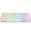 Snpurdiri Tastiera da gioco al 60%, mini tastiera meccanica cablata, portatile, compatta RGB per PC, Mac, Office, Gaming (61 tasti, bianco)