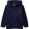 United Colors of Benetton Giacca C/CAPP M/L 3J68G503V Felpa con Cappuccio, Blu, 18 Months Bambino