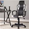 BAKAJI Poltrona Presidenziale Ergonomica Sedia Gaming Racing da Scrivana in Eco Pelle Arredo Ufficio Casa Cameretta Sala Riunioni Regolabile in Altezza Girevole e Direzionale (Grigio)