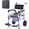 RNNTK Sedia WC Pieghevole per Anziani,Sedia da Toilette con Ruote e Pedali Anti-roll-over,Portatile Sedia a Rotelle con WC per Pazienti,Anziani,Disabili e Donne Incinte,Portata Fino a 120 kg (B)