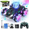 Thedttoy Auto RC con proiezione, telecomando, giocattoli per bambini, auto RC con rotazione a 360°, con musica, luci e spray, regalo di compleanno per ragazzi e ragazze dai 3 ai 5 anni (verde)