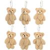 JZK 6x Portachiavi orsetto in morbido peluche per zaino porta chiavi animali mini bomboniere per bambini e adulti omaggi pensierino per feste compleanno regalo di ringraziamento per ospiti
