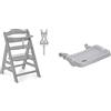 Hauck Seggiolone Pappa in Legno Alpha+ (Legno certificato FSC) - Resistente al Ribaltamento, Grigio & Vassoio Seggiolone Alpha Tray - Adatto per Seggiolone Pappa Alpha Plus e Beta Plus, Grigio