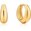 ANIA HAIE Luxe Minimalism Huggie Hoop - Orecchini da donna in argento Sterling placcato oro 14 carati, lunghezza 11 mm, confezione regalo inclusa