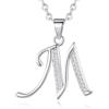 VIKI LYNN, collana in argento sterling 925, con ciondolo in argento e zirconi, a forma di lettera alfabetica. Personalizzabile e argento, colore: Buchstabe M, cod. JPFN001039