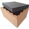 Weboxes Scatola Fondo e Coperchio 39,5 x 30,7 x 22,3cm (LxPxH) Avana Nero - Confezione da 10 pezzi