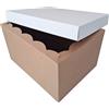 Weboxes Scatola Fondo e Coperchio 39,5 x 30,7 x 22,3cm (LxPxH) Avana Bianco - Confezione da 10 pezzi