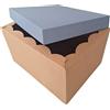 Weboxes Scatola Fondo e Coperchio 39,5 x 30,7 x 22,3cm (LxPxH) Avana Carta da Zucchero - Confezione da 10 pezzi
