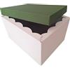 Weboxes Scatola Fondo e Coperchio 39,5 x 30,7 x 22,3cm (LxPxH) Bianco Verde Scuro - Confezione da 10 pezzi