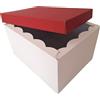 Weboxes Scatola Fondo e Coperchio 39,5 x 30,7 x 22,3cm (LxPxH) Bianco Rosso Mattone - Confezione da 10 pezzi
