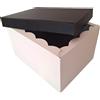 Weboxes Scatola Fondo e Coperchio 39,5 x 30,7 x 22,3cm (LxPxH) Bianco Nero - Confezione da 10 pezzi