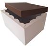 Weboxes Scatola Fondo e Coperchio 39,5 x 30,7 x 22,3cm (LxPxH) Bianco Marrone - Confezione da 10 pezzi