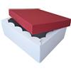 Weboxes Scatola Fondo e Coperchio 39,5 x 30,7 x 14,3cm (LxPxH) Bianco Rosso Mattone - Confezione da 10 pezzi