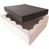 Weboxes Scatola Fondo e Coperchio 39,5 x 30,7 x 14,3cm (LxPxH) Bianco Nero - Confezione da 10 pezzi