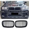 Hengjiayao Griglia nera radiatori per BMW X5 X6 E70 E71 2007-2013 | Nero Lucido Rene Sport Grill Anteriore renale Doppia griglia
