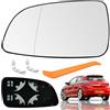 Cluthone Vetro Specchietto Retrovisore Sinistro Vetro a Specchio Sostituzione per Opel Astra H 2004-2009 Riscaldabile Auto Specchio Retrovisore Esterno Asferico con Piastra di Supporto e Accessori