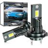 Kairiyard Lampadina LED H7 110W 20000LM,Chip ZES 6000K 300%, formato mini 1:1 con ventola di raffreddamento 15000 RPM,Lampada H7 LED Sostituzione delle lampade alogene e allo xeno. Plug and Play