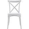 Cribel Sedia Cross Antracite in Polipropilene, Schienale a Croce Stile Classico, Sedia Impilabile e Resistente per Cucina, Sala da Pranzo, Giardino, Terrazzo, Bar e Ristoranti (BIANCA)