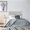 XINZI Letto imbottito Piattaforma 90x200 cm - Telaio letto imbottito con bottoni in lino, supporto per doghe in legno e testiera, letto matrimoniale moderno per adulti e ragazzi (grigio chiaro)