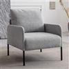 chairus Poltrone Imbottito Poltrone Salotto Poltrona Camera da Letto in Lino Poltrona Relax con Braccioli Divanetto per Soggiorno Ufficcio, Grigio