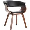Miliboo - Poltrona scandinava, colore: Nero e Legno scuro, modello: OKTAV