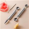Vroxdrez 2 Pz Fruit Carving Tool Fruit Peeler Melon Scoop, Utensili in Acciaio Inox per Frutta e Verdura, Scavino da Cucina per Melone, Taglia Anguria, Svuota Zucchine, Set per Intaglio Decorativo