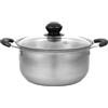 Garneck Pentola In Acciaio Inox 5 Litri Con Coperchio - Pentola Per Pasta Antiaderente - Ideale Per Zuppe e Cotture Lente Dimensioni 24X24cm Perfetta Per Ogni Cucina