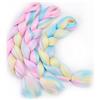 WoWCFyyds, Extension Jumbo con capelli intrecciati e sfumati di colori misti, da 61 cm, confezione da 3, capelli Kanekalon colorati da intrecciare, in stile afro, (colore azzurro, 613, rosa chiaro)