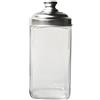 METALLURGICA OTTINETTI Barattolo quadro in vetro con tappo in alluminio lt 1,5 - Vetro,alluminio - Trasparente,silver