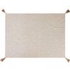 NOVITA' HOME Coperta con nappe 100% cotone color crema cm 130x170 - 100% Cotone - Crema,marrone,argento