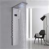 TVTIUO LED Pannello doccia Set Sistema Doccia in 304 Acciaio Inox,Colonna Doccia Idromassaggio con doccetta,doccia a cascata,Miscelatore Vasca Da Bagno,Display LCD,‎Spazzolato