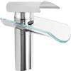 Bdneygtyr Rubinetto da bagno, Rubinetto in vetro cascata rubinetto lavabo cromato, miscelatore monocomando, lavabo universale da 3/8 pollici