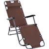 Outsunny Lettino Sdraio Pieghevole e Richiudibile da Giardino in Tessuto Oxford, 135x60x89cm - Marrone|Aosom