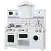 AIYAPLAY Cucina Giocattolo per Bambini 3-6 Anni in Legno con Set di Accessori, Lavandino e Manopole con Suoni, Bianco | Aosom Italy