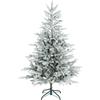 HOMCOM Albero di Natale Innevato Alto 150 cm con Rami Realistici e Base in Metallo Pieghevole | Aosom Italy