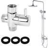 EceoThsy Valvola Deviatrice Doccia A 3 Vie in Ottone G1/2, Deviatore Cromato Lucido Per Sistema Doccia, Cucina E Bagno - Facile Installazione E Design Ergonomico, Deviatore Per Doccia A 3 Vie