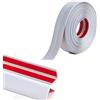Zayejod Battiscopa PVC per Angoli,1x1 cm Bordura Vinile per Pavimenti, Piastrelle, Muri, Mobili-Bordura per Piani di Lavoro della Cucina Modanatura Decorativa Flessibile Profilo Angolare, Bianco 5M