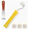 VOSSOT Mini rullo pittura,Set con 4 ricariche da 1 pollice, manico 200mm e spatola 1,5 pollice, rullo piccolo per pittura, rullo per vernice e rullo a struttura per lavori precisi su angoli e bordi