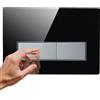 Mendorio placca di Comando WC Realizzata in vetro temperato,Compatibile con Geberit Sigma, UP300 e UP320, con Set di Leve di Scarico e Telaio di Montaggio,Dimensioni della Piastra 243×163 mm（Nero）