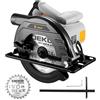 DEKOPRO Sega circolare per legno Sierra Circular 1200W: DEKOPRO Sega circolare con binario guida, Hoja de sierra Ø185mm(24T), Profondità massima di taglio 65mm (90°), 43mm (45°), Ideale per Tagliare Legno