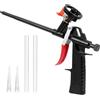 Dinhauyon Pistola per Schiuma Costruzione, Pistola Schiuma Poliuretanica non Serve Detergente con 2 Tubi, 2 Ugelli e Impugnatura Ergonomica, Pistola Schiuma Espansa PU per Sigillare, Riempimento, Domestico