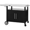 Royal Gourmet Carrello per Barbecue con Tavolo Laterale Pieghevole, con Manico per Asciugamani, mobiletto, Trolley con Piano in Acciaio Inox, Carrello da Portata con Ruote