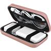 Canboc Carrying Travel Pouch MacBook Charger Case for MacBook Accessories, Charging Cords, Air Power Adapter, iPhone Charger, USB Cable Organizer for Earbuds, Battery Pack, USB Hub, Rose Gold