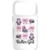 Womens Pink Coquette Bow Rollerblades Gi Custodia per iPhone 17 Pro Roller Girl Rollerblade Pattinaggio in linea