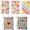 Pazzlas 21 Fogli di adesivi autoadesivi, più di 1300 adesivi a forma di cuore per bambini, adesivi colorati a pois per attività manuali, regali fotografici e scrapbooking
