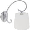 PRENDELUZ Applique - applique da parete, tipo E14, finitura cromata, paralume bianco, dimensioni 25x15x28 cm, ideale per illuminazione decorativa.