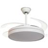 DRW Ventilatore da soffitto con Luce e 3 Pale retrattili in Metallo e Acrilico Bianco e Zenith 53x106x106 cm, Multicolore, Medidas: 106x106x53 cm